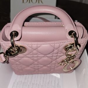 CD Blush Pink Mini Bag with Gold Accents
